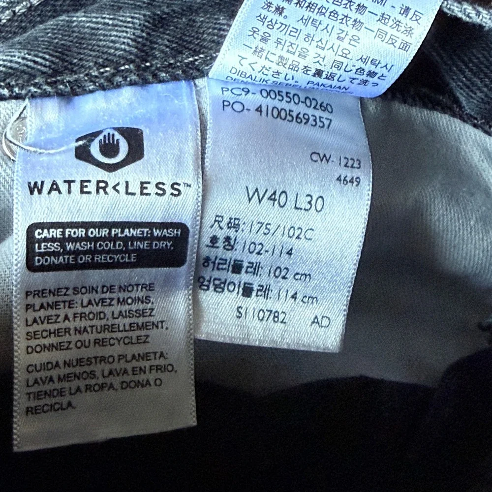 Levis 550 Relaxed Fit Tapered Leg Jeans Mens 40x30 Faded Black Charcoal Denim